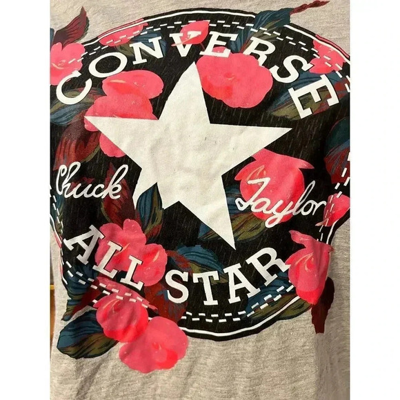 CONVERSE all star v neck womens tshirt size medium - Picture 2 of 4